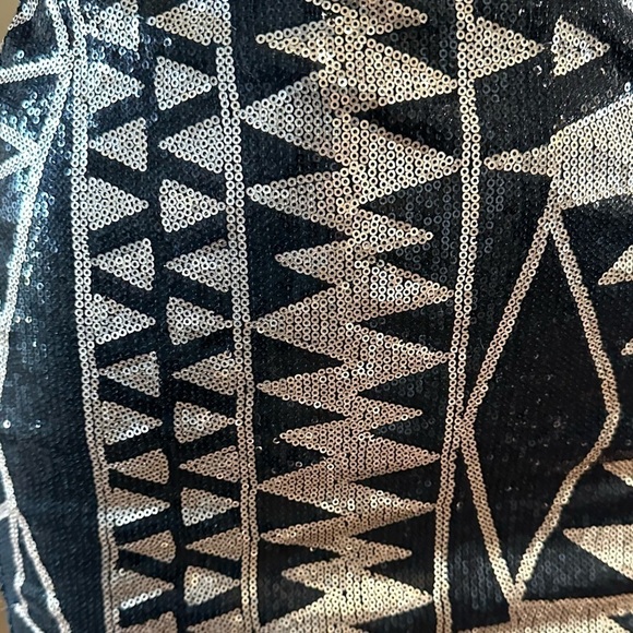 FRANCESCA Black/gold Sequin Mini Cocktail Dress, EUC! - Picture 4 of 6